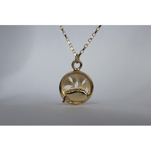 Recycled 9ct gold pendant - Hedgehog